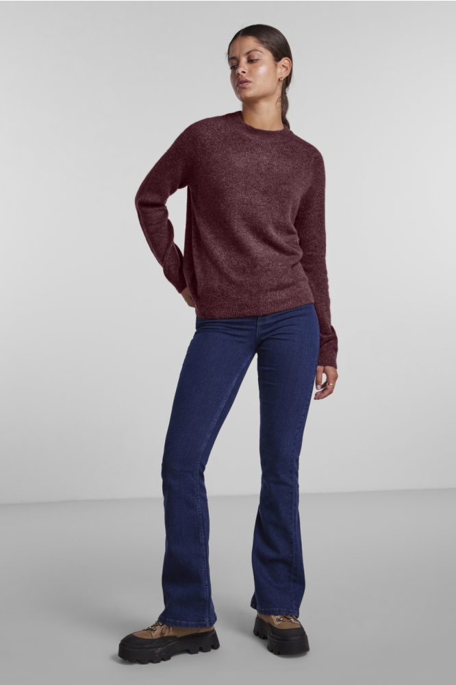 PCJULIANA LS O-NECK KNIT NOOS BC 17126277 Tawny Port